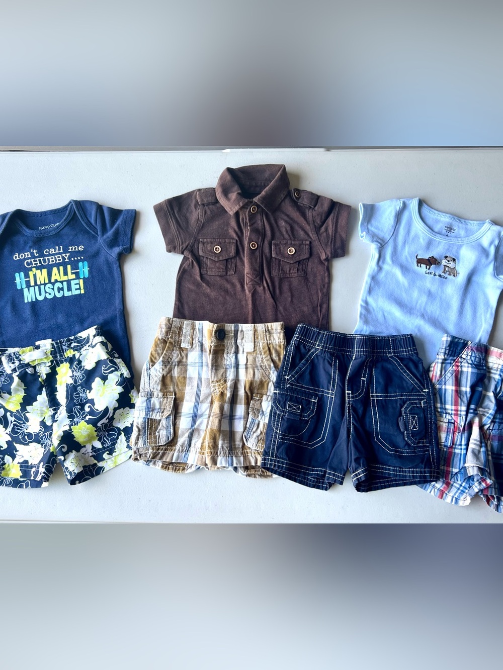 CARTERS-GAP-OSHKOSH Mixed Baby Boys Summer Outfit Bundle - 3-6M
